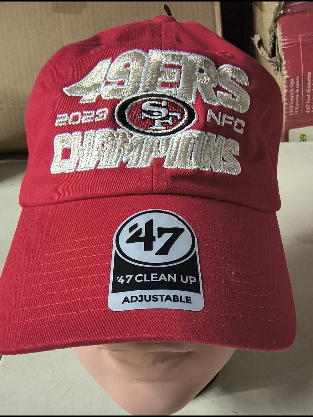 San Francisco 49ers 2023 NFC Champions Red '47 Clean Up Cap
